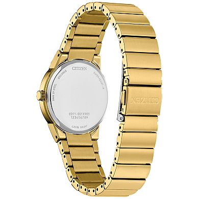 Citizen Women's Eco-Drive Modern Axiom Gold Tone Stainless Steel Black Dial Bracelet Watch