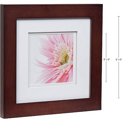 Gallery Solutions 5"x5" Flat Walnut Square Frame 