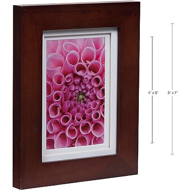 Gallery Solutions 4"x6" Matted Flat Walnut Tabletop or Wall Frame