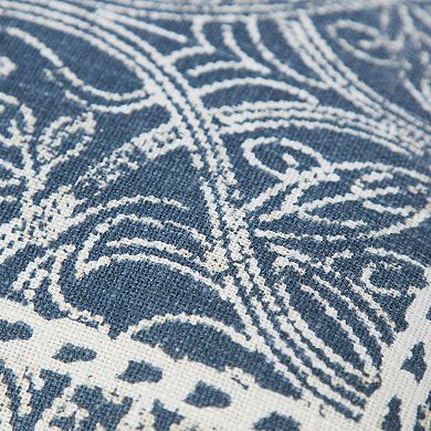 Indigo Ink Boho Medallion Fringe Decorative Throw Pillow