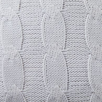 Indigo Ink Soft Cable Knit Decorative Pillow