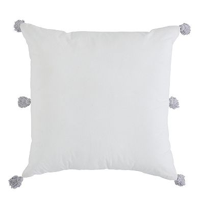 Indigo Ink Tufted White Boho Diamond Decorative Throw Pillow