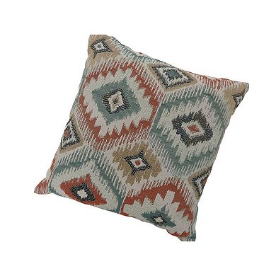 Contemporary Style Diamond Patterned Set Of 2 Throw Pillows, Multicolor