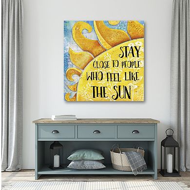 COURTSIDE MARKET "Stay Close to People Who Feel Like The Sun" Canvas Wall Art