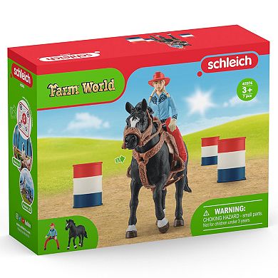 Schleich Farm World: Cowgirl Barrel Racing 7-Piece Playset