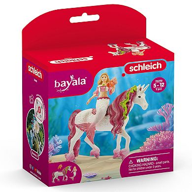 Schleich Bayala: Mermaid Feya Riding Underwater Unicorn 3-piece Figurine Playset