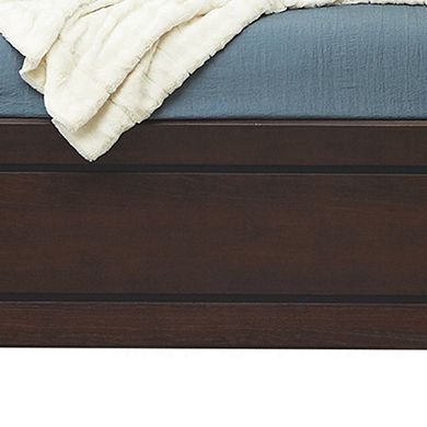 Queen Size Bed With Panel Headboard And Footboard, Cocoa Brown