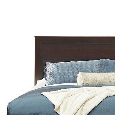 Queen Size Bed With Panel Headboard And Footboard, Cocoa Brown