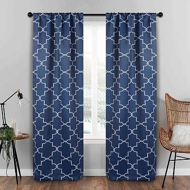 SUPERIOR Imperial Trellis Blackout Rod Pocket Curtain Set