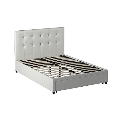 Designer Full Bed Withdrawer,pu White