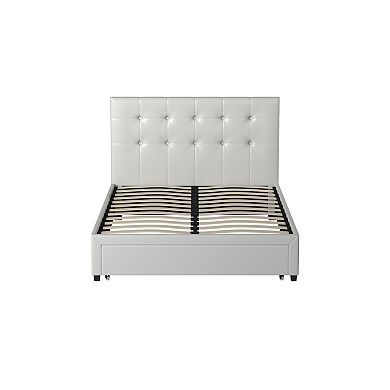Designer Full Bed Withdrawer,pu White