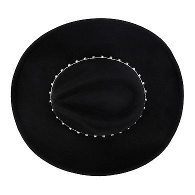 Women's JS Jessica Simpson Western Twisted Rhinestone Band Felt Cowboy Hat