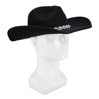 Women's JS Jessica Simpson Western Twisted Rhinestone Band Felt Cowboy Hat