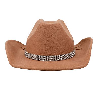 Women's JS Jessica Simpson Western Rhinestone Band Felt Cowboy Hat