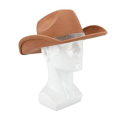 Women's JS Jessica Simpson Western Rhinestone Band Felt Cowboy Hat