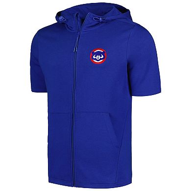 Men's Levelwear Royal Chicago Cubs Recruit Short Sleeve Full-Zip Hoodie