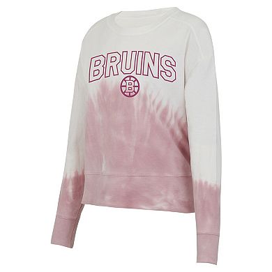 Women's Concepts Sport Pink/White Boston Bruins Orchard Tie-Dye Long Sleeve T-Shirt