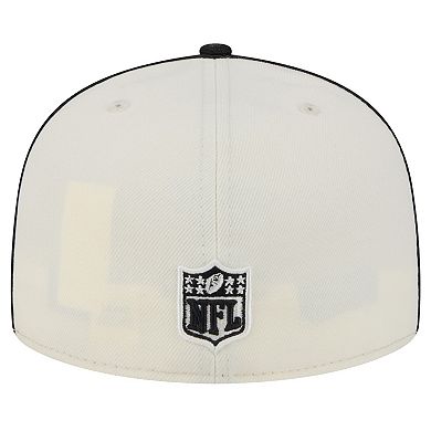 Men's New Era Cream Las Vegas Raiders Soutache 59FIFTY Fitted Hat