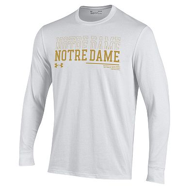 Men's Under Armour White Notre Dame Fighting Irish Sideline Long Sleeve T-Shirt