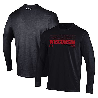 Men's Under Armour Black Wisconsin Badgers Sideline Long Sleeve T-Shirt