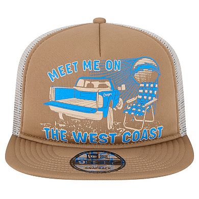 Men's New Era Tan Los Angeles Chargers Meet Me 9FIFTY Snapback Hat