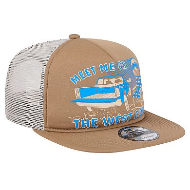 Men's New Era Tan Los Angeles Chargers Meet Me 9FIFTY Snapback Hat