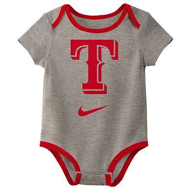 Newborn Nike Texas Rangers Three-Pack Bodysuit Set