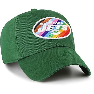 Men's '47 Green New York Jets Pride Cleanup Adjustable Hat