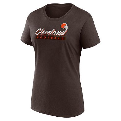 Women's Fanatics Branded  Brown/White Cleveland Browns Risk Two-Pack T-Shirt Set