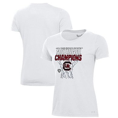 Women's Under Armour  White South Carolina Gamecocks 2024 NCAA Women's Basketball National Champions Locker Room T-Shirt
