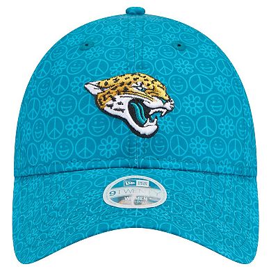 Women's New Era Teal Jacksonville Jaguars Smiley 9TWENTY Adjustable Hat