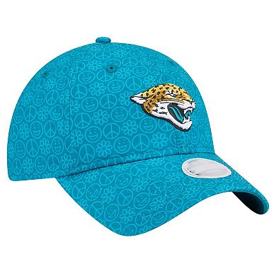 Women's New Era Teal Jacksonville Jaguars Smiley 9TWENTY Adjustable Hat