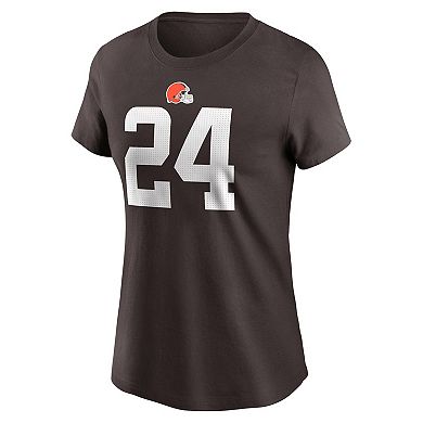Women's Nike Nick Chubb Brown Cleveland Browns Player Name & Number T-Shirt