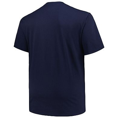 Men's Profile Navy Michigan Wolverines Big & Tall Color Stripe T-Shirt