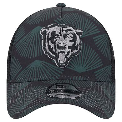 Men's New Era Black Chicago Bears Agave Trucker 9FORTY Adjustable Hat