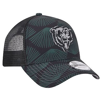 Men's New Era Black Chicago Bears Agave Trucker 9FORTY Adjustable Hat