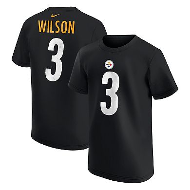 Youth Nike Russell Wilson Black Pittsburgh Steelers  Name & Number T-Shirt