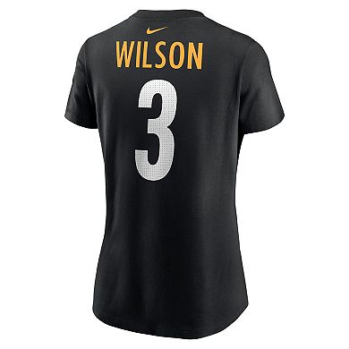 Women's Nike Russell Wilson Black Pittsburgh Steelers  Name & Number T-Shirt