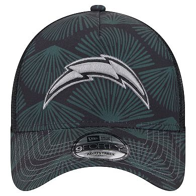 Men's New Era Black Los Angeles Chargers Agave Trucker 9FORTY Adjustable Hat