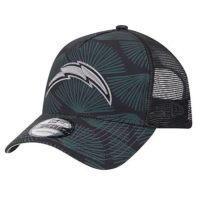 Men's New Era Black Los Angeles Chargers Agave Trucker 9FORTY Adjustable Hat
