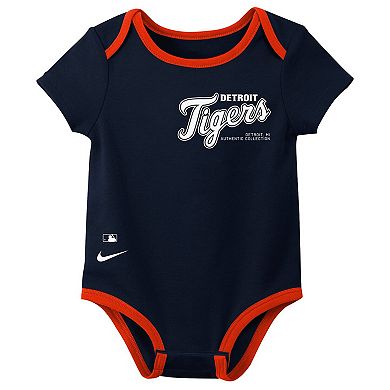 Infant Nike Detroit Tigers Authentic Collection Three-Pack Bodysuit Set