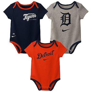 Infant Nike Detroit Tigers Authentic Collection Three-Pack Bodysuit Set