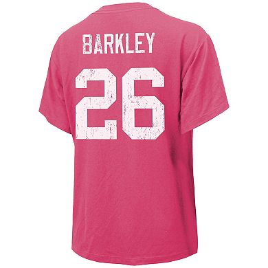 Women's Majestic Threads Saquon Barkley Pink Philadelphia Eagles Name & Number T-Shirt