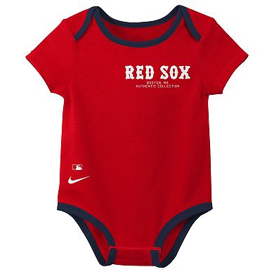 Newborn Nike Boston Red Sox Three-Pack Bodysuit Set