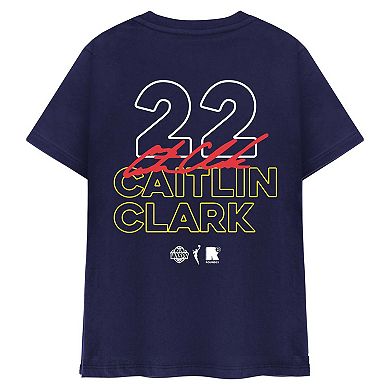 Unisex round21 Caitlin Clark Navy Indiana Fever Player Signature T-Shirt