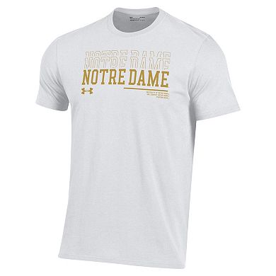 Men's Under Armour White Notre Dame Fighting Irish 2024 Sideline Wordmark Performance T-Shirt