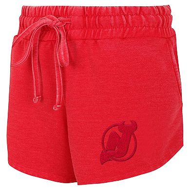 Women's Concepts Sport Red New Jersey Devils Volley Fleece Shorts