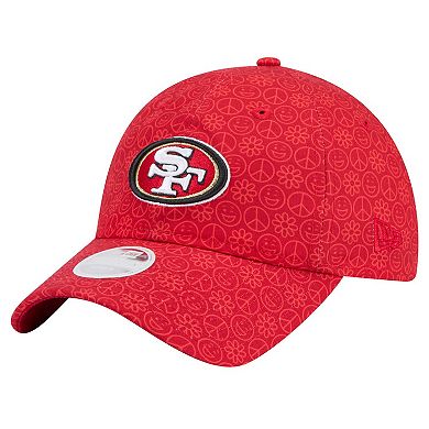 Women's New Era Scarlet San Francisco 49ers Smiley 9TWENTY Adjustable Hat