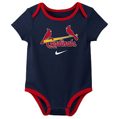 Newborn Nike St. Louis Cardinals Three-Pack Bodysuit Set
