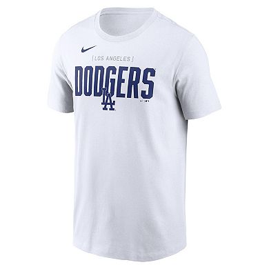 Men's Nike White Los Angeles Dodgers Home Team Bracket Stack T-Shirt